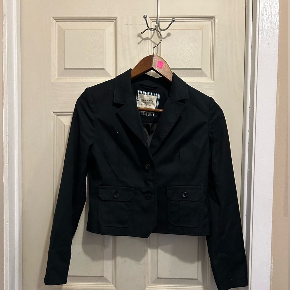 Old Navy Navy Fitted Blazer - medium